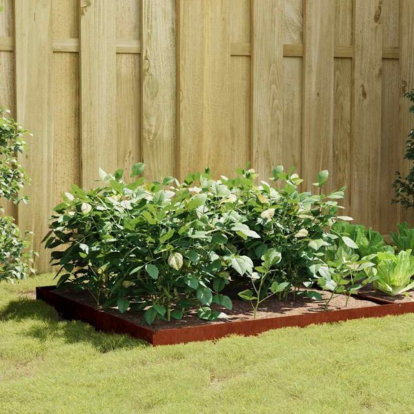 vidaXL Hochbeet 100x100x18,5 cm Cortenstahl