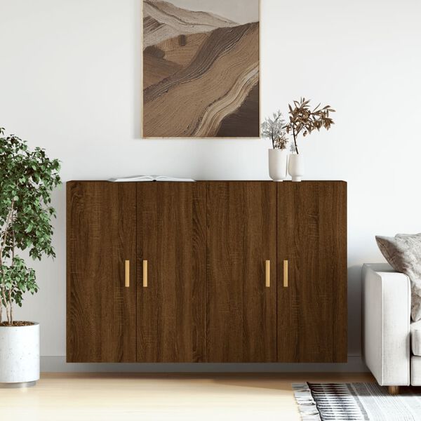 vidaXL Wandschr&auml;nke 2 Stk. Braun Eichen-Optik Holzwerkstoff