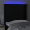 vidaXL LED Kopfteil Schwarz 83x16x118/128 cm Kunstleder