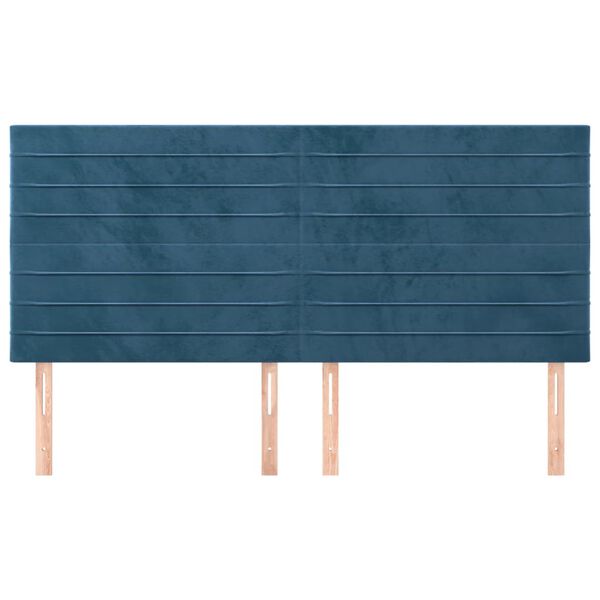 vidaXL Kopfteil Dunkelblau 160 x 5 x 118/128 cm Samt