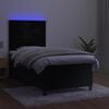 vidaXL Boxspringbett mit Matratze & LED Schwarz 80x200 cm Samt
