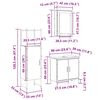 vidaXL Badezimmerm&ouml;bel-Set mit Regal mit T&uuml;r 3 pcs Braun Holzwerkstoff