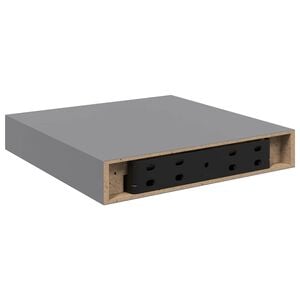vidaXL Schweberegal Grau 23x23,5x3,8 cm MDF