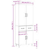 vidaXL Highboard Betongrau 69,5x34x180 cm Holzwerkstoff