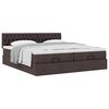 vidaXL Ottoman-Bett mit Matratzen Dunkelbraun 160x200 cm Stoff