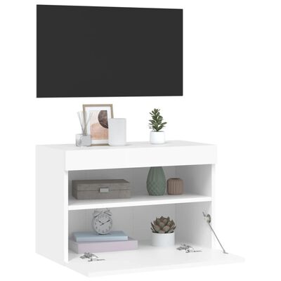vidaXL TV-Wandschrank mit LED-Leuchten Weiß 60x30x40 cm