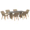 vidaXL Garten Essgruppe mit Kissen 7 pcs Beige Poly-Rattan