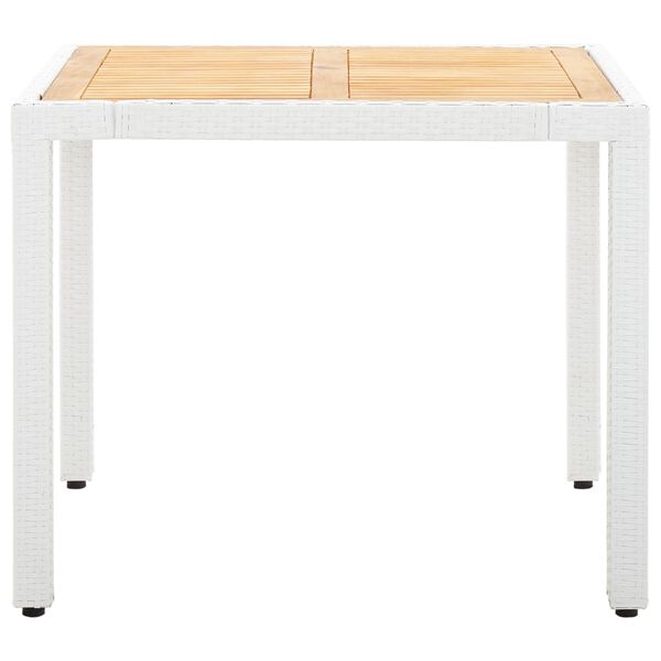 vidaXL 5-tlg. Garten-Essgruppe Poly Rattan Wei&szlig;
