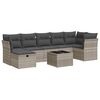 vidaXL 8-tlg. Garten-Sofagarnitur mit Kissen Hellgrau Poly Rattan