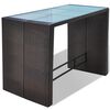 vidaXL 7-tlg. Gartenbar-Set mit Auflagen Poly Rattan Braun