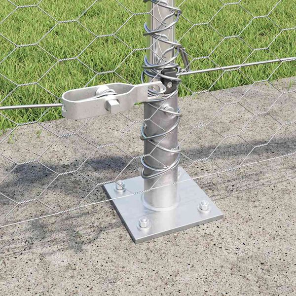 vidaXL Zaunpfosten Silber 100 x 0,5 m (36 mm Maschenweite) Stahl