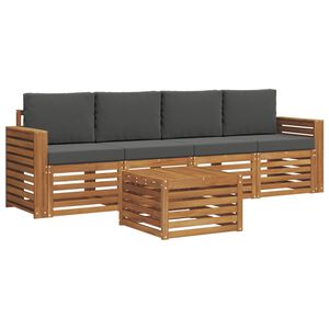vidaXL Outdoor-Sofagarnitur 5 stk. Natur und Anthrazit