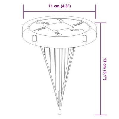 vidaXL Solar-Bodenleuchten mit Erdspieß 4 Stk. Warmweiß