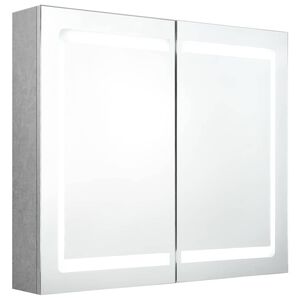 vidaXL Badezimmerspiegelschrank Betongrau 80 x 12 x 68 cm