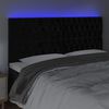 vidaXL LED Kopfteil Schwarz 200x7x118/128 cm Samt