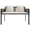 vidaXL Bank Outdoor Schwarz und Cremewei&szlig; 117 x 54 x 74,5 cm