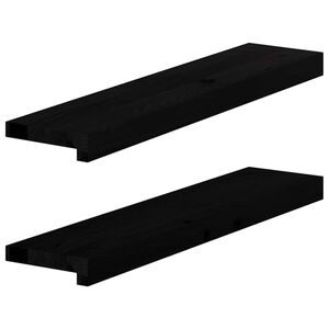 vidaXL Fensterb&auml;nke 2 Stk. Braun-Schwarz 70x15x2 cm Massivholz Eiche