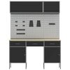 vidaXL Arbeitsschrankset mit Schubladen mit Regal 8 pcs Schwarz