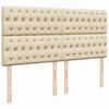 vidaXL Ottoman-Bett mit Matratze & LEDs Creme 180x200 cm Stoff