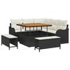 vidaXL Garten-Sofa-Set 8 Stk. 7-Sitzanzahl Schwarz