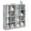 vidaXL Bücherschrank mit Türen Betongrau 136x37x142 cm Holzwerkstoff