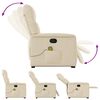 vidaXL Massagesessel mit Aufstehhilfe Creme Stoff