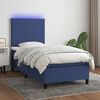 vidaXL Boxspringbett mit Matratze & LED Blau 90x200 cm Stoff