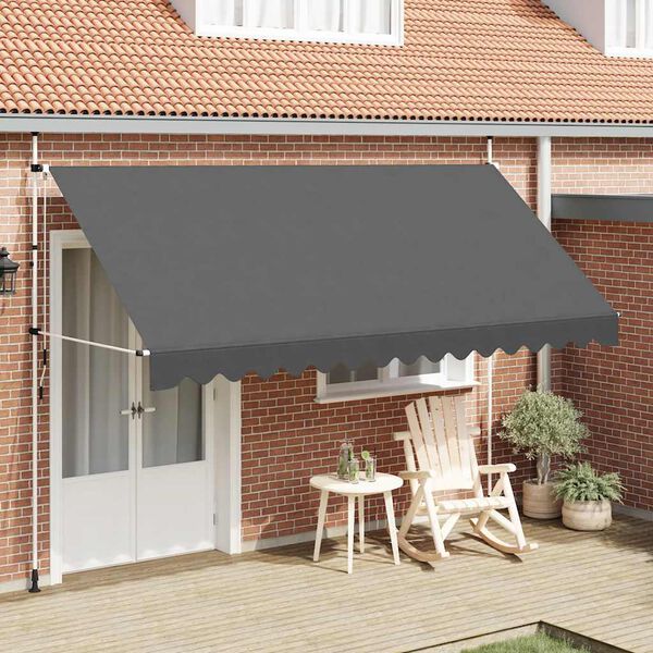 vidaXL Einziehbare Markise Handbetrieben 400 cm Anthrazit