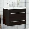 vidaXL Waschbeckenunterschrank mit Einbaubecken Schwarz