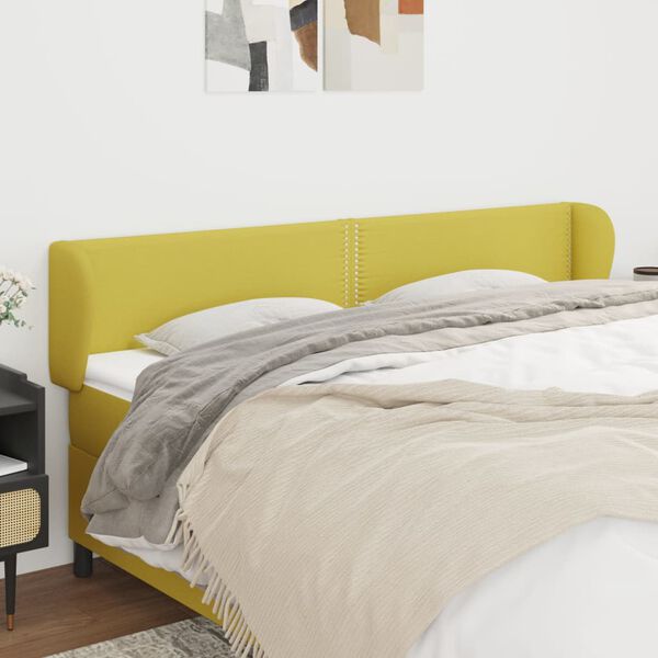 vidaXL Kopfteil mit Ohren Gr&uuml;n 163x23x78/88 cm Stoff
