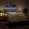 vidaXL Boxspringbett mit Matratze Creme 180x200 cm Stoff