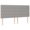vidaXL Kopfteil Hellgrau 200 x 7 x 118/128 cm Stoff