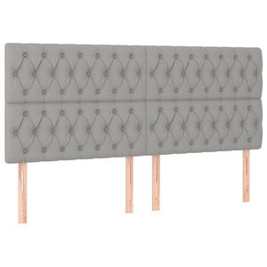vidaXL Kopfteil Hellgrau 200 x 7 x 118/128 cm Stoff
