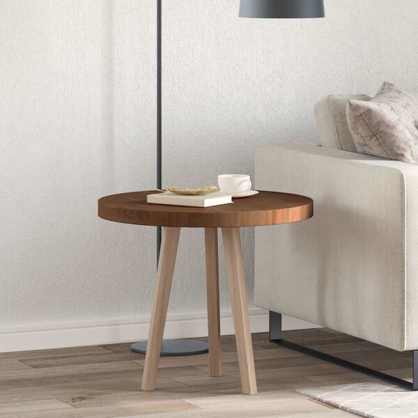 vidaXL Tischplatte Dunkelbraun &Oslash; 60 x 4 cm Massivholz Eiche