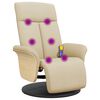 vidaXL Massagesessel mit Fu&szlig;teil Creme Stoff