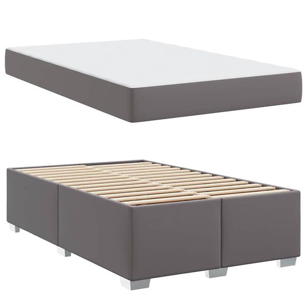 vidaXL Bettrahmen mit Matratze Grau 120 x 190 cm Stoff