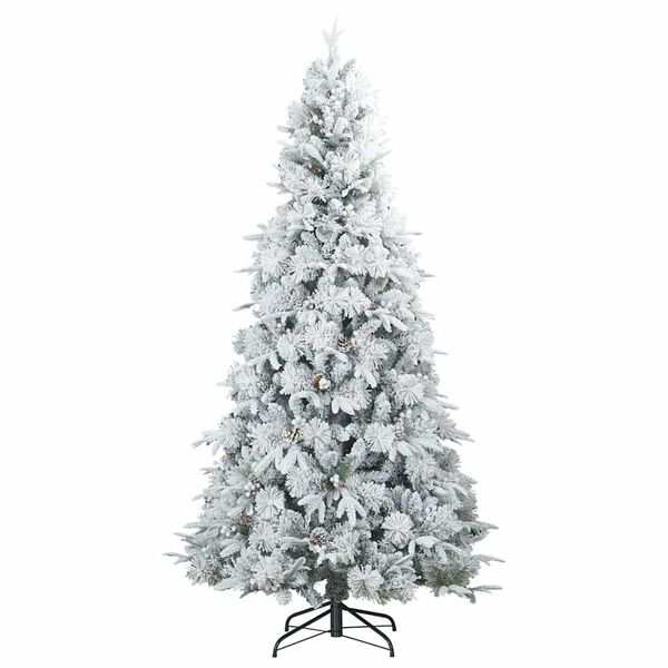 vidaXL Künstlicher klappbarer Weihnachtsbaum Weiß 180 cm PE und PVC