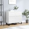 vidaXL Sideboards 2 Stk. Hochglanz-Wei&szlig; 40x35x70 cm Holzwerkstoff