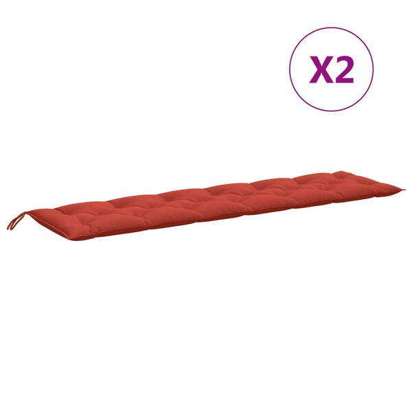 vidaXL Gartenbank-Auflagen 2 Stk. Melange Rot 200x50x7 cm Stoff
