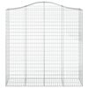 vidaXL Gabione mit Hochbogen 200x50x200/220 cm Verzinktes Eisen