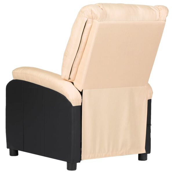 vidaXL Massagesessel Creme Kunstleder und Stoff