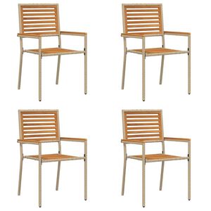 vidaXL Garten Stapelst&uuml;hle 4 pcs Braun und Beige