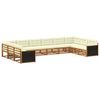 vidaXL Sofagarnituren 10 stk. Natur und Creme Massivholz Akazie