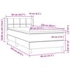 vidaXL Boxspringbett mit Matratze Dunkelgrau 80x220 cm Samt
