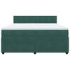 vidaXL Boxspringbett mit Matratze Dunkelgr&uuml;n 180x200 cm Samt