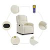 vidaXL Massagesessel mit Aufstehhilfe Creme Samt