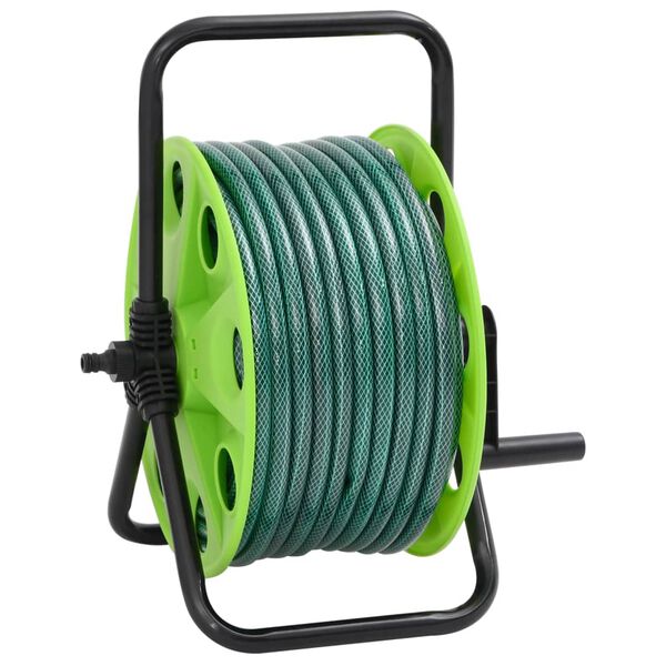 vidaXL Schlauchtrommel Freistehend Gr&uuml;n mit 20 m Schlauch PVC