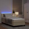 vidaXL Boxspringbett mit Matratze mit LED Creme 90 x 200 cm Stoff