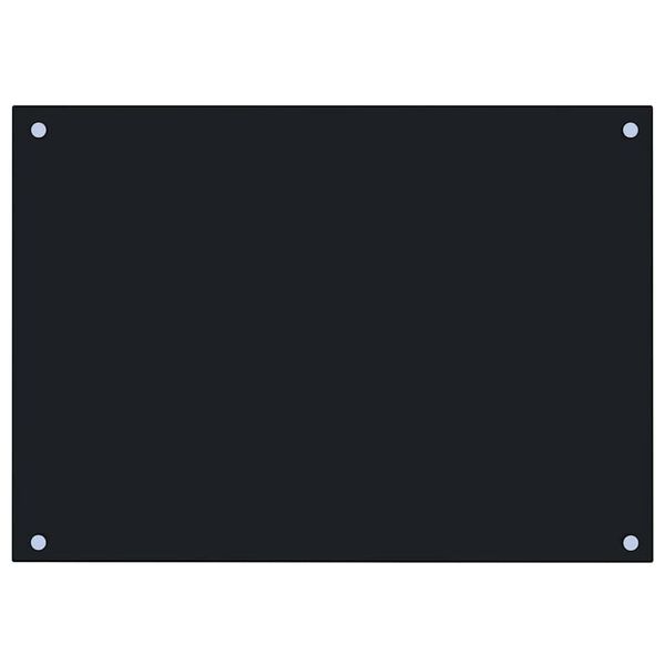 vidaXL K&uuml;chenr&uuml;ckwand Schwarz 70x50 cm Hartglas