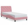 vidaXL Bettgestell mit LED ohne Matratze Rosa 90x190 cm Samt